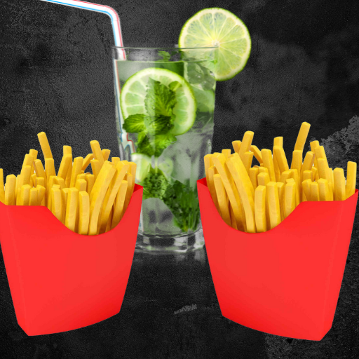 FRENCH FIRES : Buy Two Fries & Get One Mojito Free.