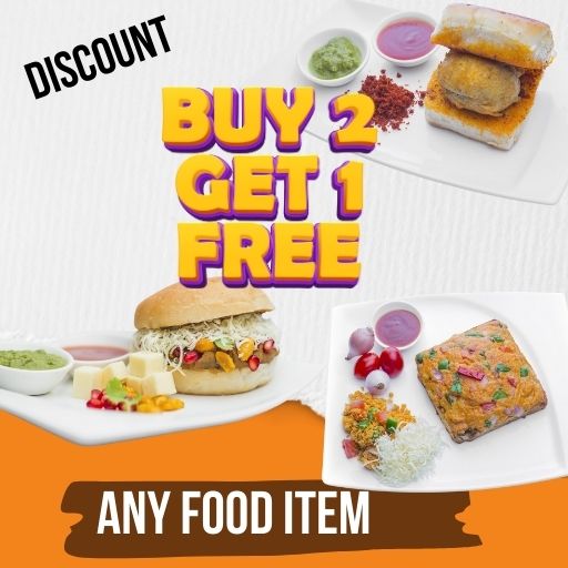 ANY FOOD ITEM FROM MENU : BUY 2 GET 1 FREE