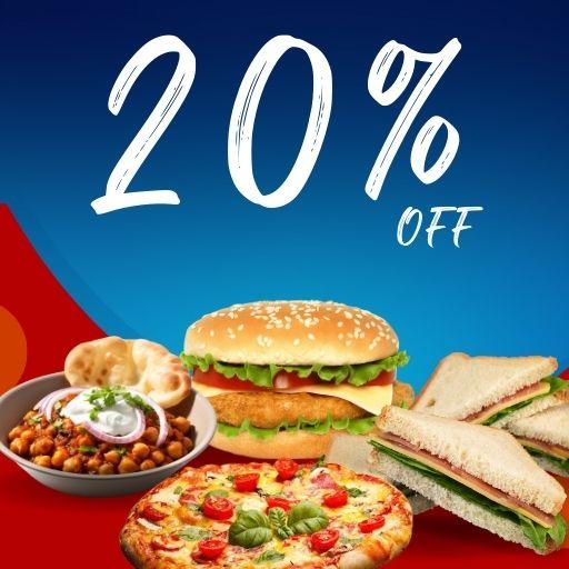 Takeaway Offer : 20% Off on total Bill Amount