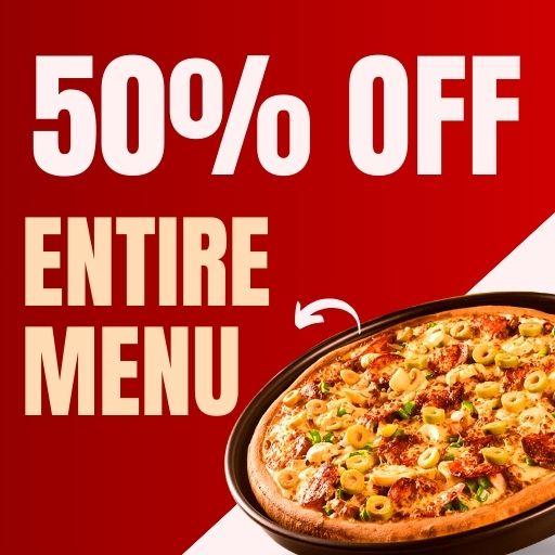 Get Flat 50% Off On Entire Menu (min order Rs.399/- Below 999/-)