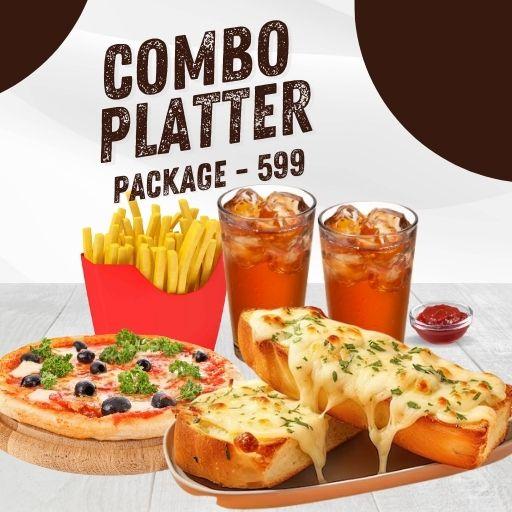 @ Just 599/- Party Combo  2:One medium pan crust Veggie Delight pizza, 1 French Fries (Salted), 1 Ch