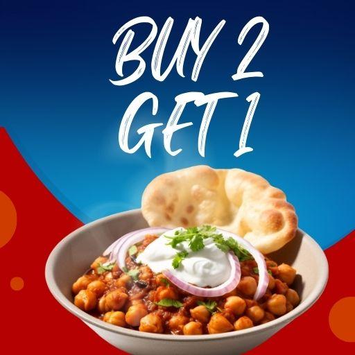 CHANA KULCHA : Buy 2 & Get 1 Free.