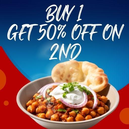 CHANA KULCHA : Buy One & Get 2nd 50% Off.