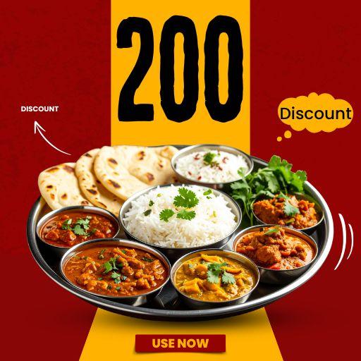 Get 1 Unlimited Thali @ 200/- Only