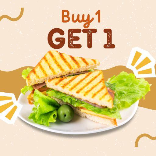 Non.Veg Sandwich ( Chicken Loaded / Chicken Panini) : Buy 1 & Get 1 Free