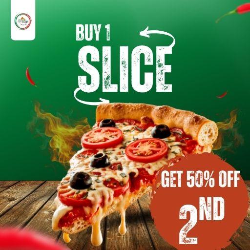 Buy 1 Slice & Get 50% off on 2nd Slice ( Valid on Kings of Italy / Kingdom Italy Category)