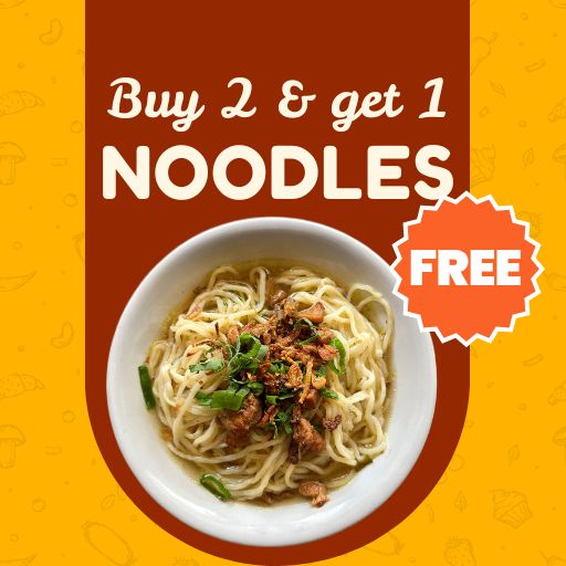 Veg.Noodles : Buy 2 & Get 1 Free ( Valid on Same Category)`