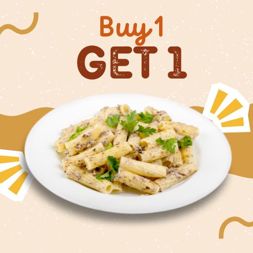 Veg. Pasta (White Sauce / Macroni Sweet) : Buy 1 & Get 1 Free