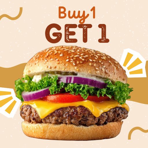 Non.Veg Burger (Checken Cheese / Cowboy / zinger) : Buy 1 & Get 1 Free