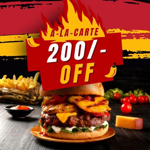 A-La-Carte Offer: Rs.200/- Off on 600/- And Above