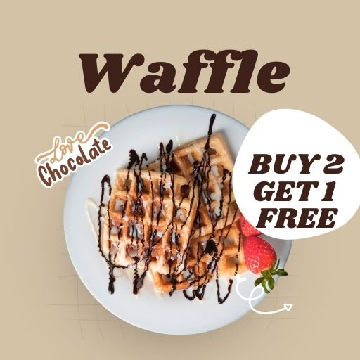 Buy 2 Bubble Waffles & Get 1 Regular Waffles Free