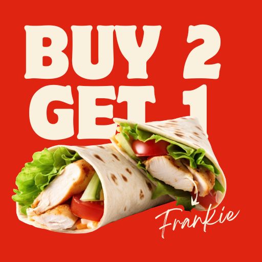 Buy Any 2 Frankie & Get 1 Veg.Frankie Free