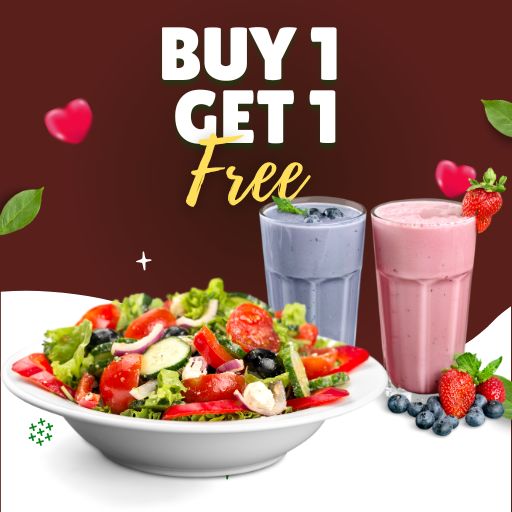 Buy 1 Any Salad & Get 1 Smoothie Free