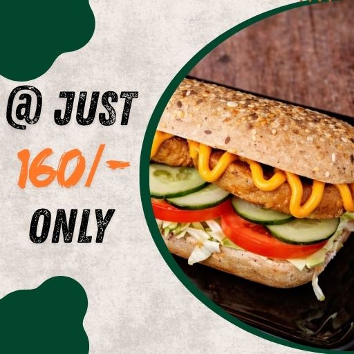 Mr.Aloo Tikki Cheese Sub Sandwich @ 160/- only