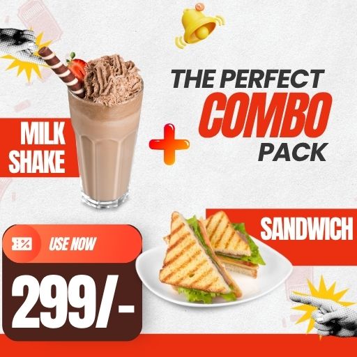 Combo @ Just 299/- : 1 Sandwich + Milkshake