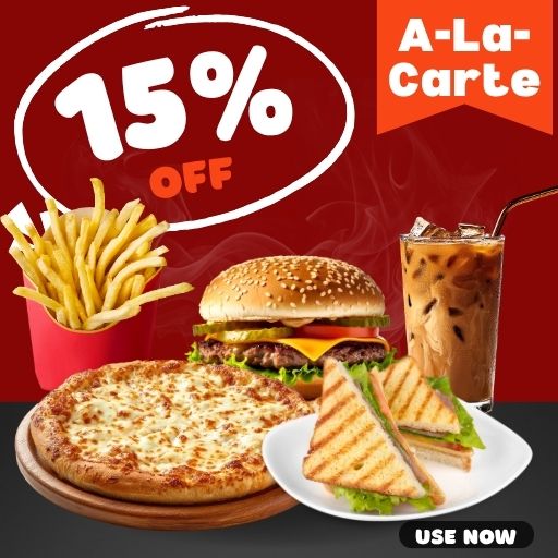 A-La-Carte Offer : 15% off on 500/- and Above