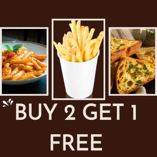 Buy 1 Any Pasta + Any Garlic Bread & Get 1  Salted Fries Free