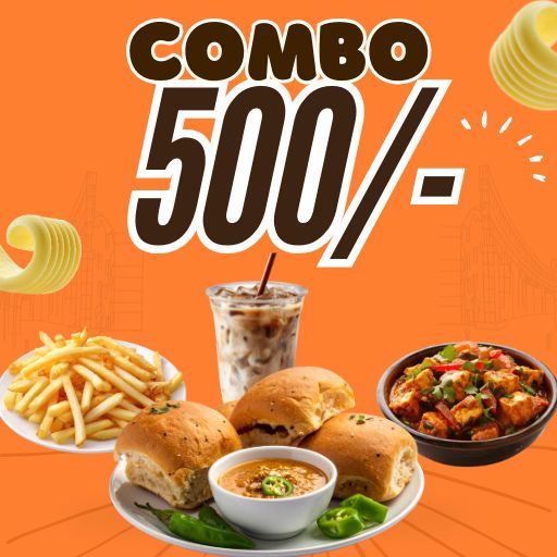King Combo @ Just 500/- : 1 Butter Pavbhaji + Paneer Garden Chaat + Peri Peri Fries + 1 Cold Coffee