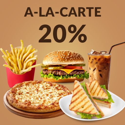 A-La-Carte Offer : 20% off on 500/- and Above Bill Amount