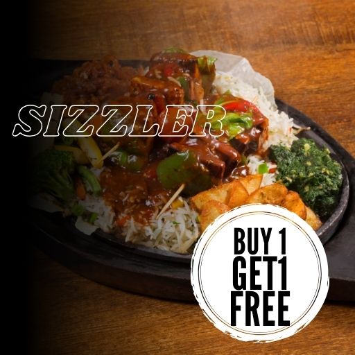 SIZZLER : Buy 1 Jumbo Sizzler & Get 1 Mini Sizzler Free.