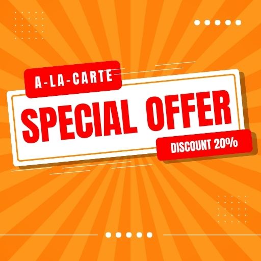 A-LA-Carte  Offer: Flat 20% off on 2000/- and Above bill Amount