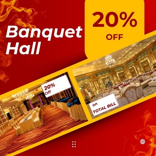 Flat 20% off on Banquet Hall Total Bill Amount (Birthday/ Anniversary / Get to Gether Celebration)
