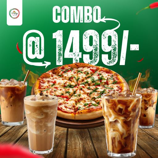 Combo (Mon-Fri) @ Just 1499/- : 3 Medium Pizza(Classic+Royal+Kingdom) + 4 Cold Coffee