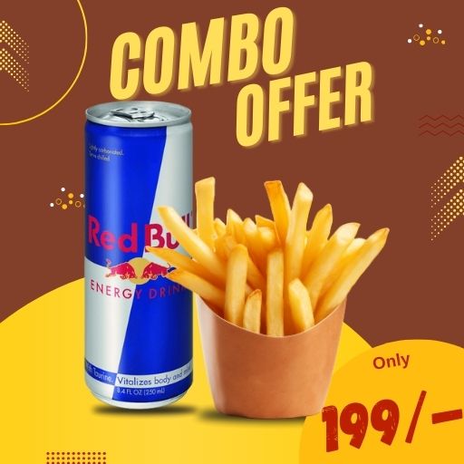 Combo @ Just 199/- : 1 Red Bull + Peri Peri Fries