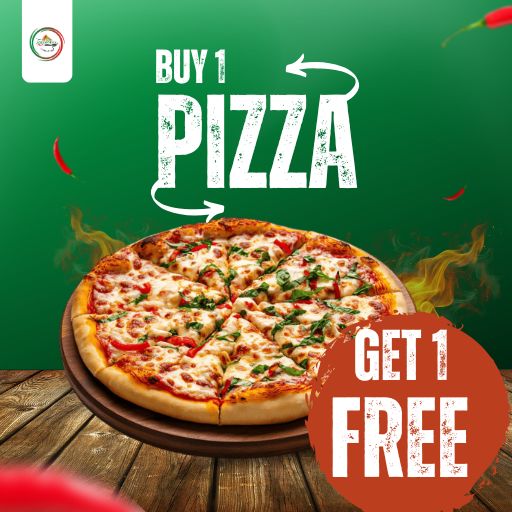 10"/13"/18" Pizza : Buy 1 & Get 1 Free ( Valid on Kings Of Italy/ Kingdom of Italy)