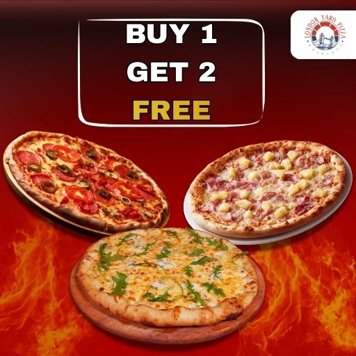 Buy 1 Large Pizza & Get 2 Medium Pizza Free ( Offer Valid on All Category)
