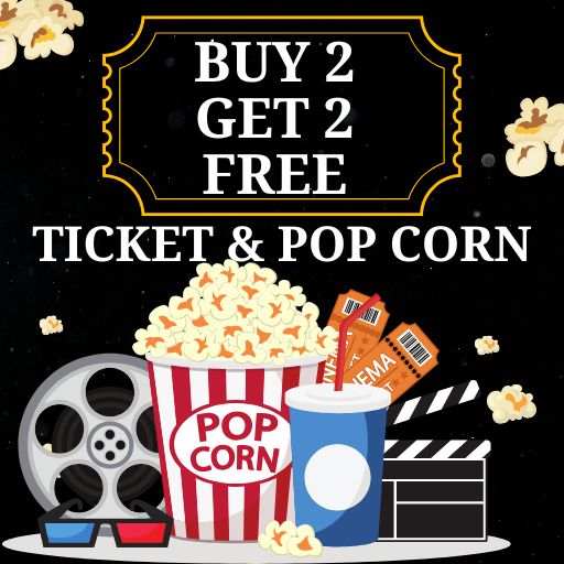 Buy 2 Any Movie Ticket & Get 2 complimentary Popcorn Free ( Valid on Saturday & Sunday Only)