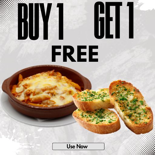 Buy 1 any Baked Item From Menu & Get 1 Garlic Bread Free