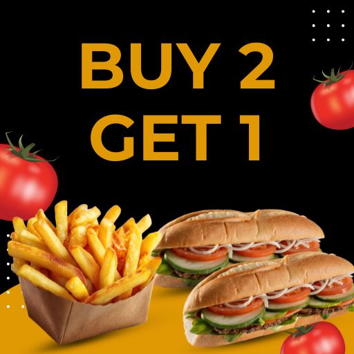 Buy 1 6"inch Sub + OG Fries & Get 1 6"inch Sub Free ( Not Valid on Cheesy Fiesta/ Pepper Jack)