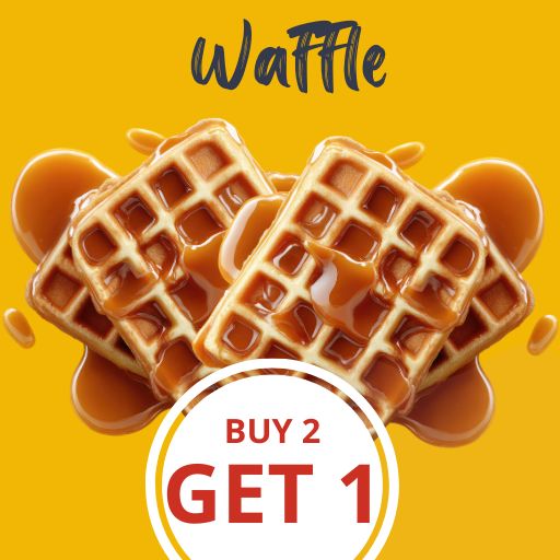 Buy 2 any Waffle & Get Rs. 130/- Waffle Free ( Valid on Chocolate Dip/Dark / Milk/White)