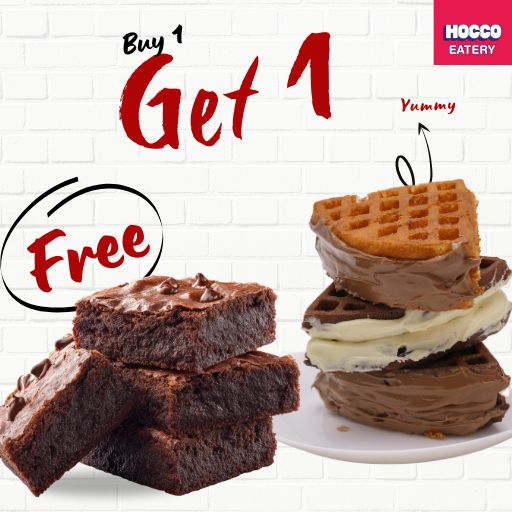 Buy 1 Sizzling Brownie & Get 1 Crunchy Waffle Free