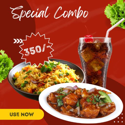 Combo @ 350/- : Panner Chilly + Fried Rice + 250ml Cold drink