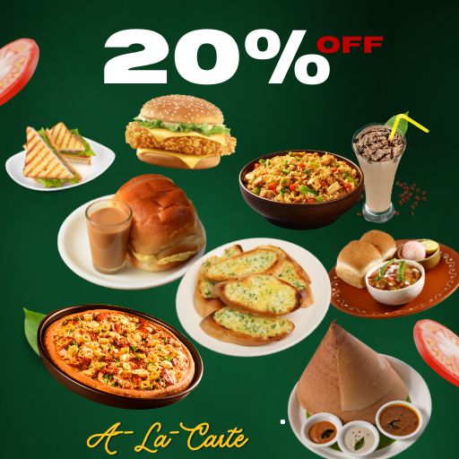 A-La-Carte Offer: Flat 20% Off on 1500/- And Above