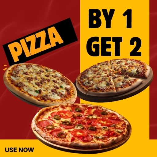 Pizza ( Medium / Large ) : Buy 1 & Get 2 Free