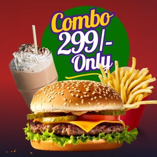 Combo @ 299/- only : Any Burger + Fries + Classic Cold Coffee